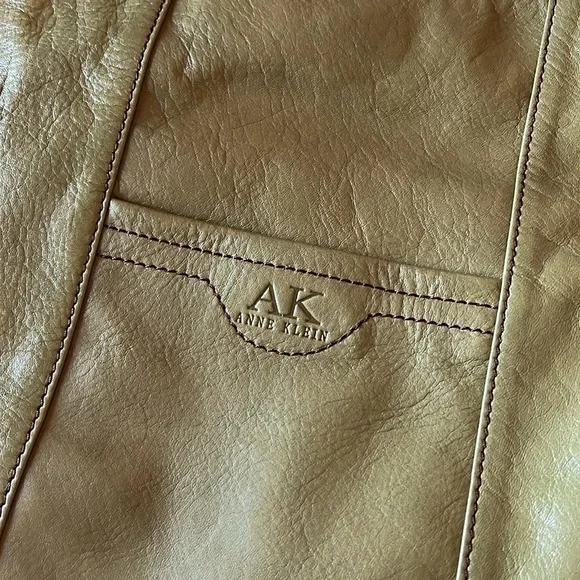 Anne Klein Leather Purse Shoulder Bag Army Olive Green - Picture 10 of 13